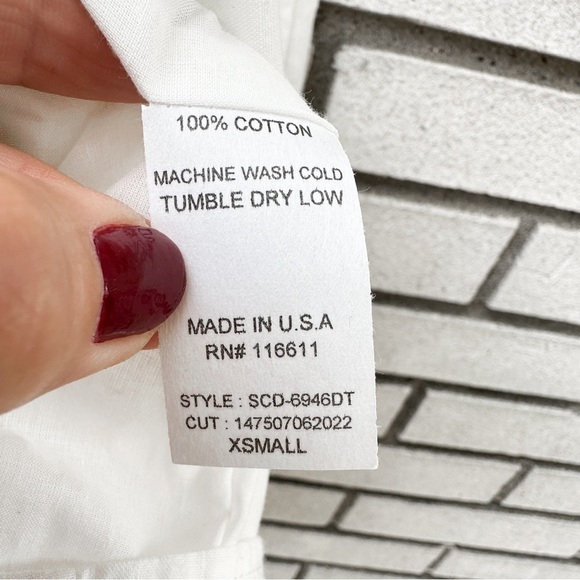 Self Contrast Nina Open Back White Midi Dress NWT Swiss Dot Flutter Sleeve - Picture 10 of 13